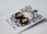 ON SALE! Warrior Intaglio Earrings - Black and Gold