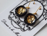 ON SALE! Warrior Intaglio Earrings - Black and Gold
