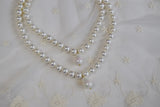 Shell Pearl Necklace - Double Strand with Double Teardrop