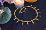 Golden Bead Fringe Necklace