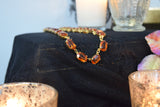 Madeira Topaz Swarovski Crystal Necklace - Medium Oval