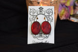 Red Glass Cameo Earrings - Extra Large