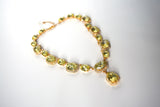 Citrine Yellow Halo Riviere Necklace