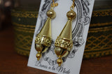 Large Victorian Golden Teardrop Earrings