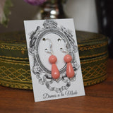 Pink Pearl "Coral" 2-stone teardrop earrings