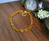 Orange Topaz Swarovski Collet Necklace - Medium Octagon