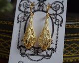 Golden Filigree Teardrop Earrings