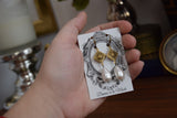 Medallion and Baroque Shell Pearl Earrings