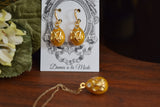 Faberge-Inspired Yellow Imperial Egg Earrings - Museum Reproductions