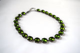 Olive Green Riviere Necklace - Medium Round