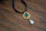 Renaissance Pendant or Necklace - Stone and Pearl