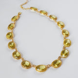 Yellow Crown-set Riviere Necklace - Large Oval