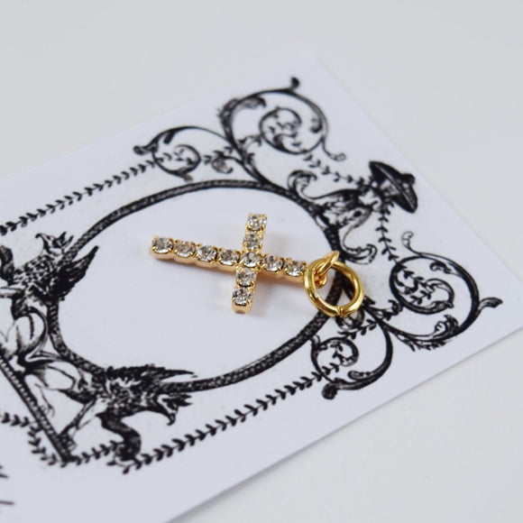 Cross Pendant - Tiny Crystal