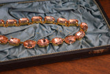 Peach Aurora Crystal Collet Necklace - Large Oval