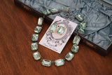 Mint Green Aurora Crystal Earrings - Large Octagon - ON SALE