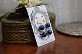 Lapis Lazuli 2-Stone Dangle Bead Earrings
