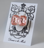 Blush Pink Crystal Earrings - Large Octagon