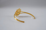 White and Gold Cameo Cuff Bracelet