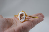White and Gold Cameo Cuff Bracelet