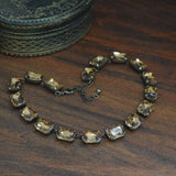 Brown Smoke Topaz Aurora Crystal Collet Necklace - Large Octagon