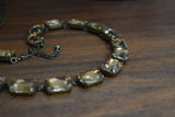 Brown Smoke Topaz Aurora Crystal Collet Necklace - Large Octagon