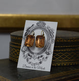 Smoke Topaz Aurora Crystal Earrings - Large Octagon
