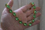 Green Erinite Aurora Crystal Collet Necklace - Medium Oval