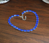 Sapphire Blue Swarovski Collet Necklace - Small Octagon