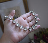 Clear Crystal Aurora Crystal Collet Necklace - Medium Round