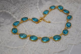 Ocean Blue Crown-set Riviere Necklace - Large Oval