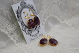 Purple Glass Striated Earrings - SALE!
