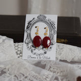 ON SALE! Red Carnelian Dangle Earrings - Large Oval stones