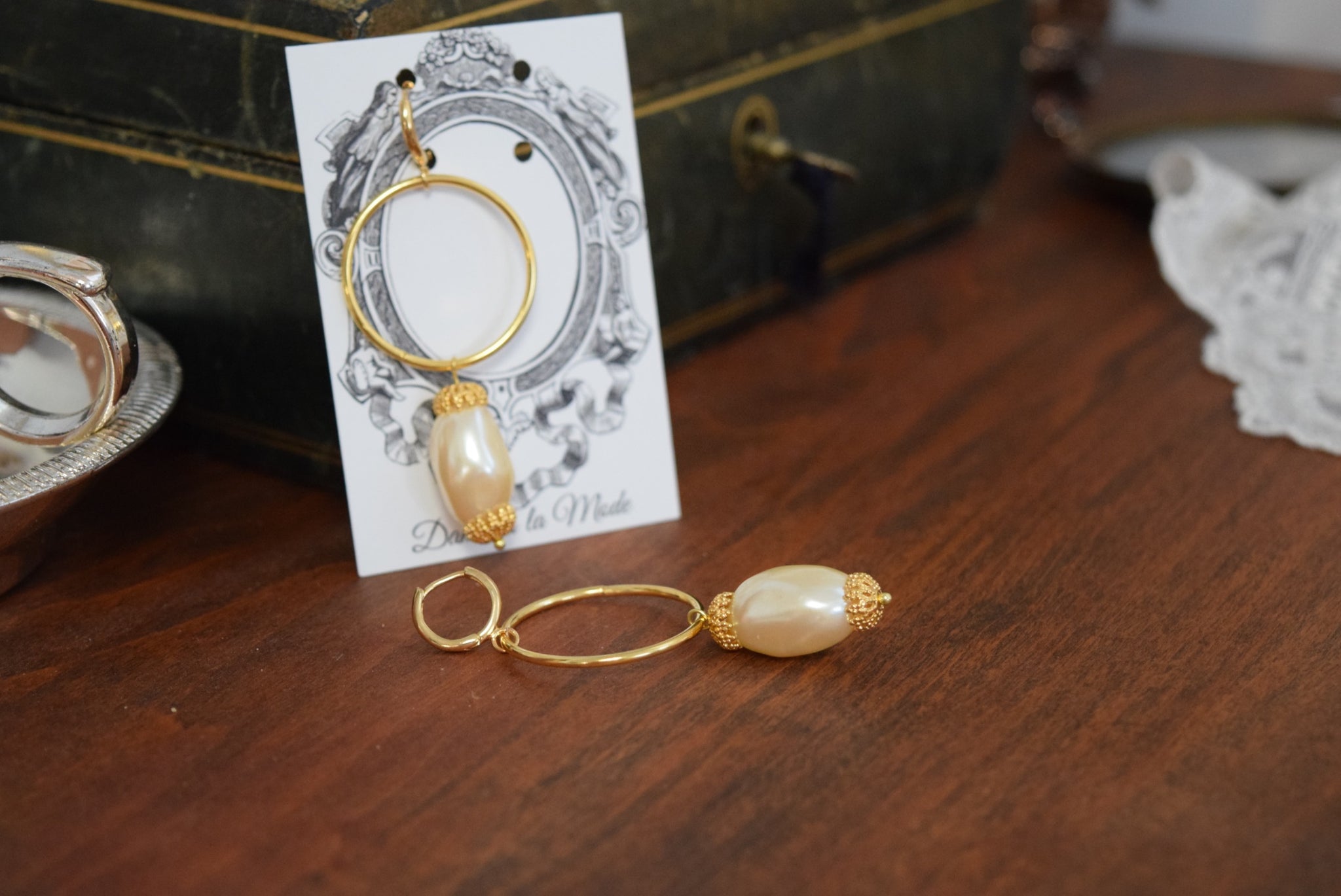 18th Century Baroque Pearl and Huge Hoop Earrings – Dames a