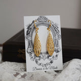 Golden Lattice Teardrop Earrings