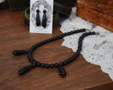 Black Onyx 2-stone Teardrop Earrings