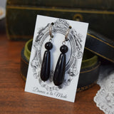 Black Onyx 2-stone Teardrop Earrings