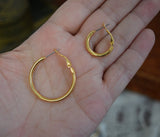 Basic Golden Hoop Earrings - Large or Small
