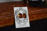 Orange Topaz Aurora Crystal Earrings - Large Oval