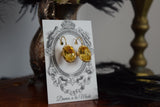 Yellow Topaz Crystal Earrings - Medium Oval