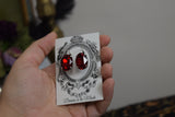 Deep Red Aurora Crystal Earrings - Large Oval