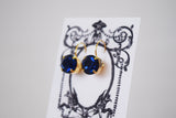 Dark Blue Swarovski Crystal Collet Necklace - Small Round