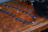 Violet Purple Aurora Crystal Collet Necklace - Medium Octagon