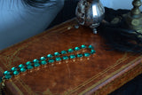 Emerald Green Aurora Crystal Collet Necklace - Medium Oval