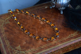 Orange Topaz Aurora Crystal Collet Necklace - Large Oval