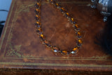 Orange Topaz Aurora Crystal Collet Necklace - Large Oval