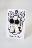 Onyx and Pearl Dangle Earrings