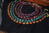 Orange Topaz Aurora Crystal Collet Necklace - Large Oval