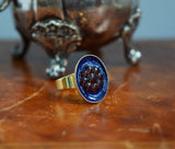 Faux "Enamel" ring with Red Flower