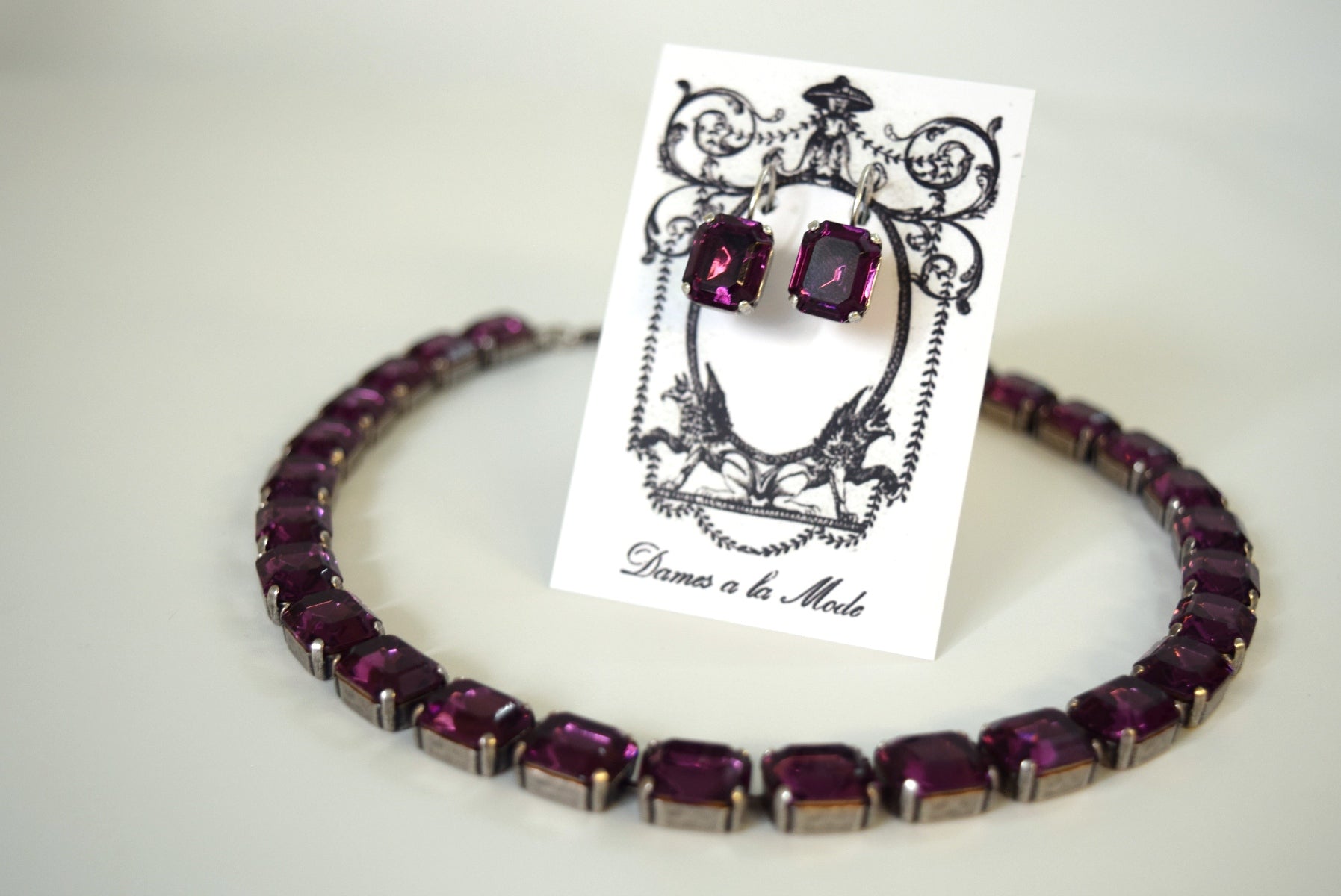 Dark purple clearance crystal necklace