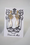 Small Crystal Cluster and Pearl Earrings